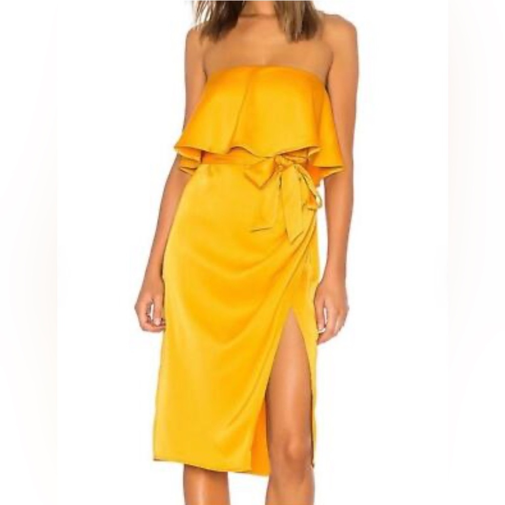 Lovers + Friends Satin Strapless Cocktail Dress - Medium